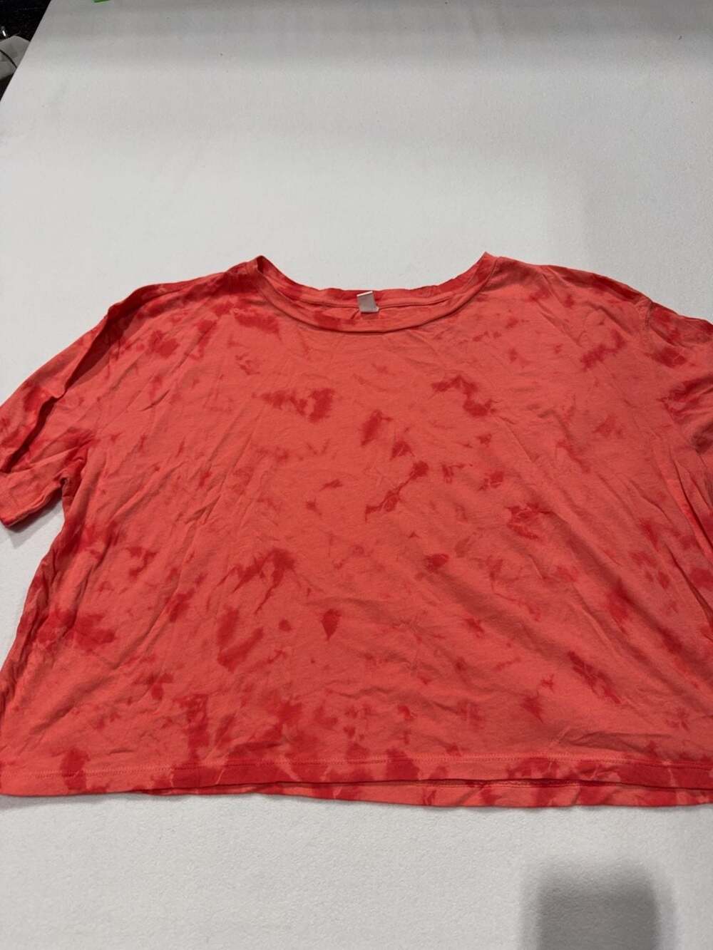 BP Nordstrom SK2 Crop Tie Dye Orange Tee Shirt Womens Small New 6645